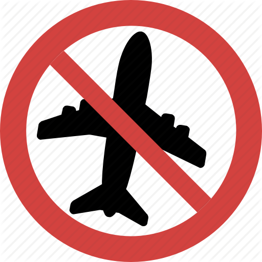 Airplane Is Banned, Don't Fly Plane, Flight Blocked, No Airplane
