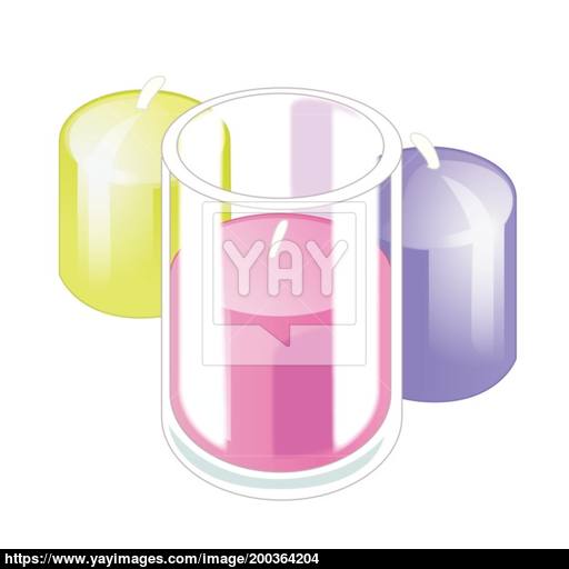 Three Bright Colorful Candles Isolated On White Background Vector