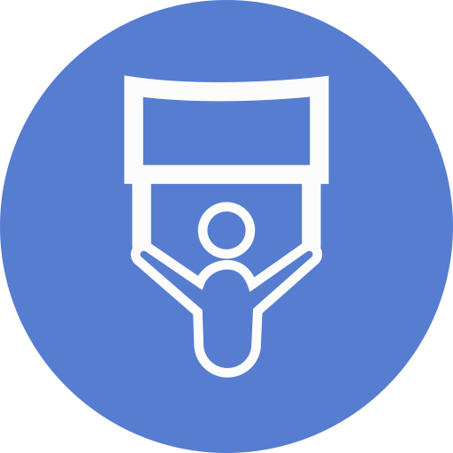 Election Banner Outline Icon Circle Blue Election Iconset Icon