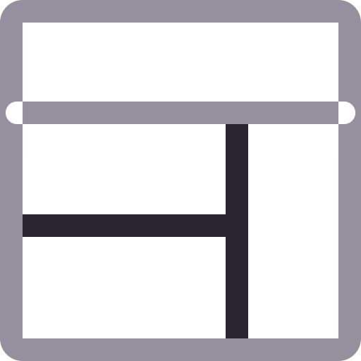 Layout, Two Rows, Banner Top, Right Column Icon Free Of Icons