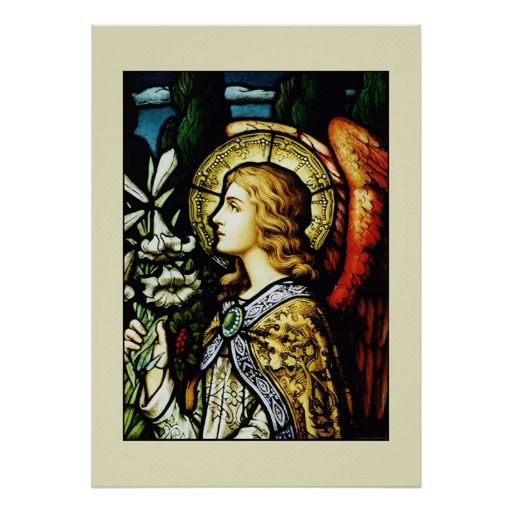 Angel With Lilies Poster Christian Posters Poster, Christian