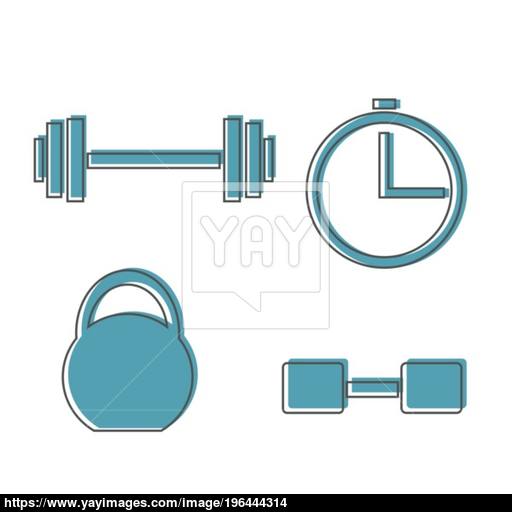 Muscle Lifting Icon, Fitness Barbell, Gym Icon, Exercise Dumbbells