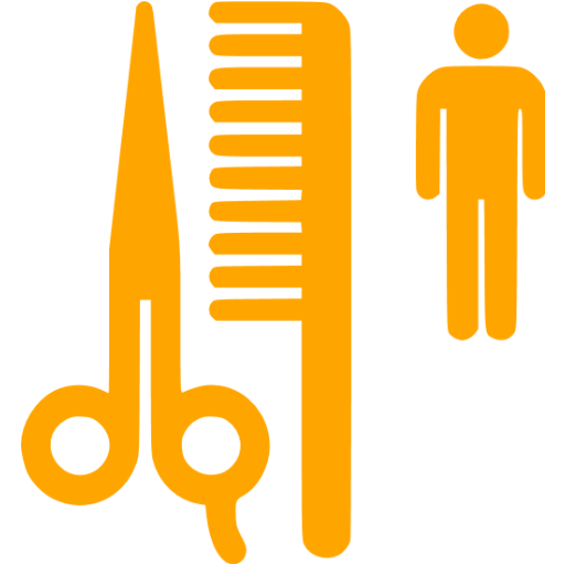 Orange Barber Shop Icon