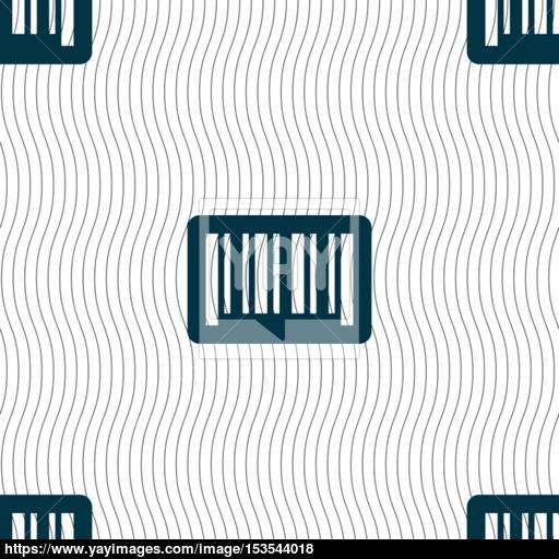 Barcode Icon Sign Seamless Pattern With Geometric Texture Vector