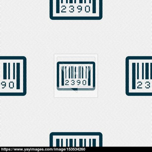 Barcode Icon Sign Seamless Pattern With Geometric Texture Vector
