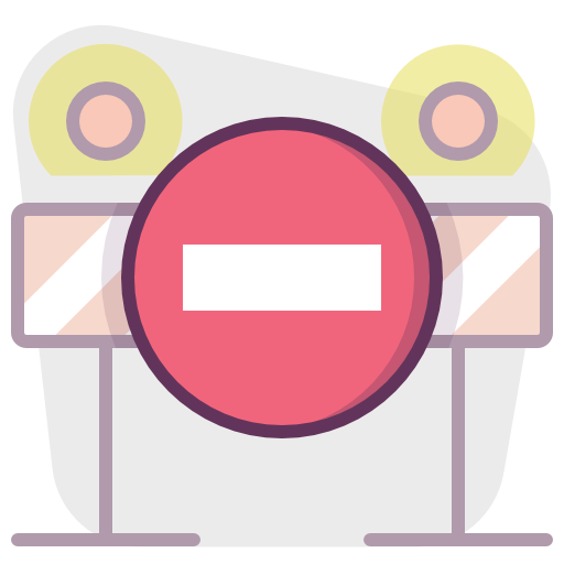 Construction, Protection, Non, Stop, Sign, Barrier Icon Free