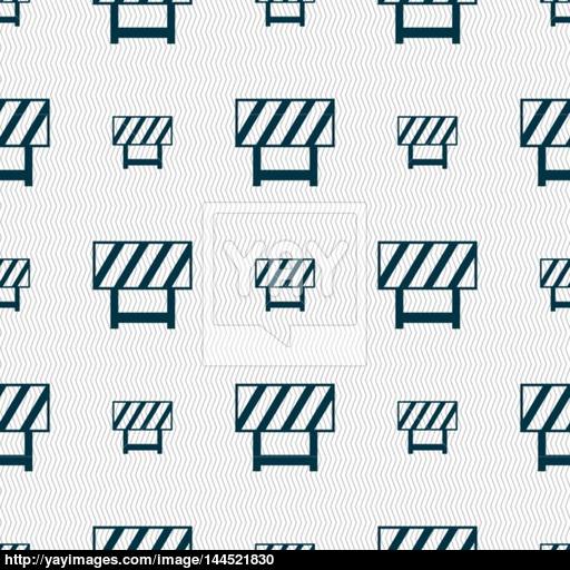 Road Barrier Icon Sign Seamless Abstract Background