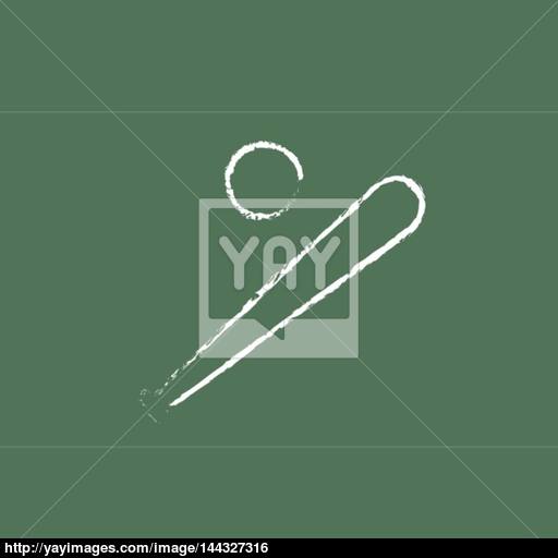 Baseball Bat And Ball Icon Drawn In Chalk Vector