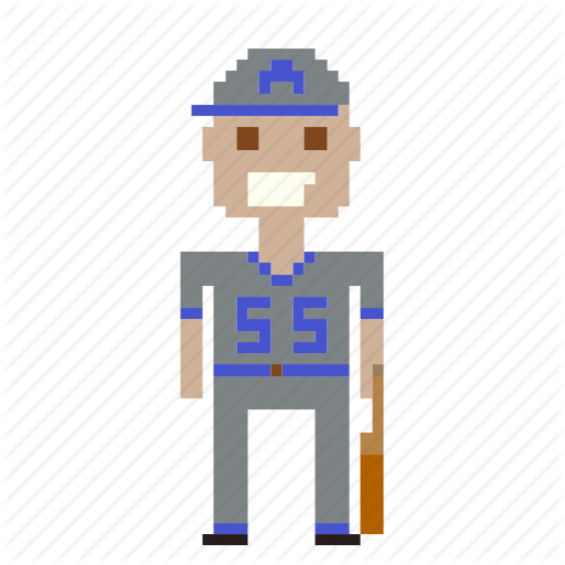 Avatar, Baseball, Baseball Player, Man, Person, Pixels Icon