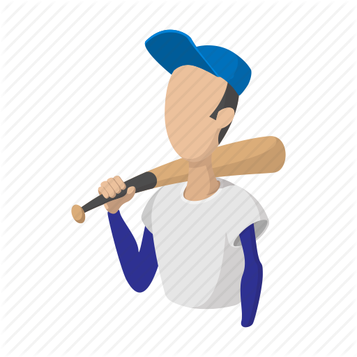 Baseball, Bat, Batter, Cartoon, Illustration, Player, Team Icon