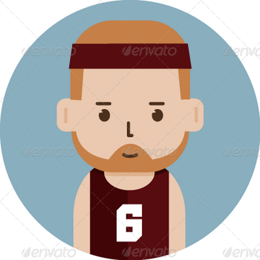 Set Of Basketball Player Avatar Flat Icons