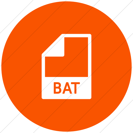 Flat Circle White On Orange Mime Types Document Bat Icon