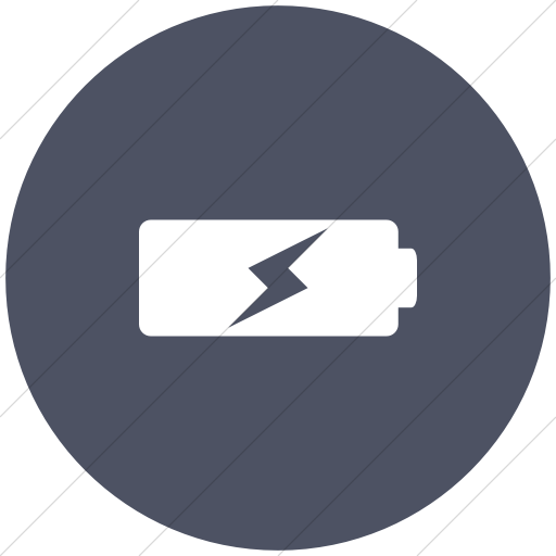 Flat Circle White On Blue Gray Raphael Battery Charging