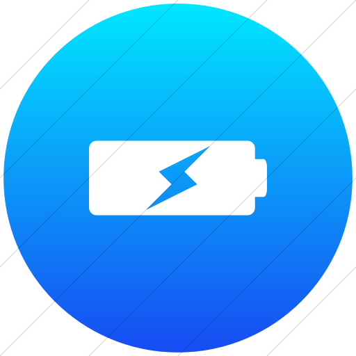 Flat Circle White On Ios Blue Gradient Raphael Battery
