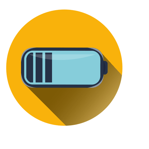 Battery Illustration Round Icon