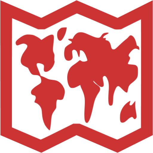 Persian Red World Map Icon