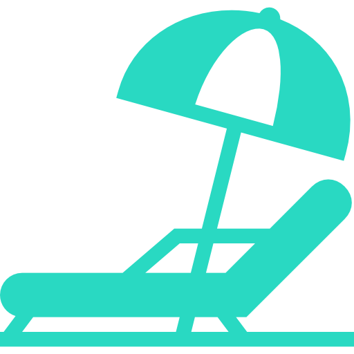 Green, Beach, Chair, And, Umbrella Icon Free Of Hotel And Spa Icons