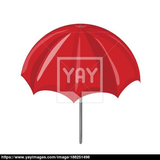 Red Sun Umbrella Vector Symbol Icon Design Vector