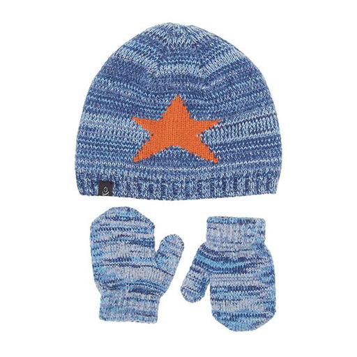 Toddler Boys Star Icon Beanie Mittens Set