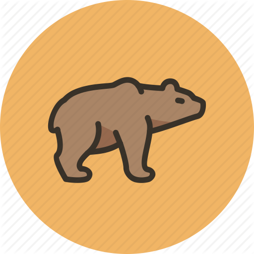 Animal, Bear, Brown, Grizzly, Predator, White Icon