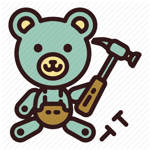 Bear, Builder, Building, Claw Hammer, Hammer, Teddy, Toy Icon