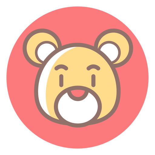 Teddy Bear Head Circle Icon