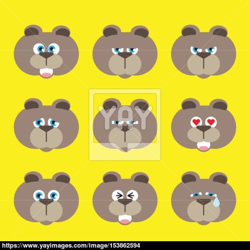Bear Emotion Icon Set