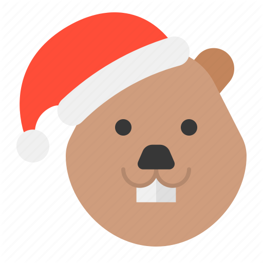 Animal, Beaver, Christmas, Hat, Xmas, Zoo Icon