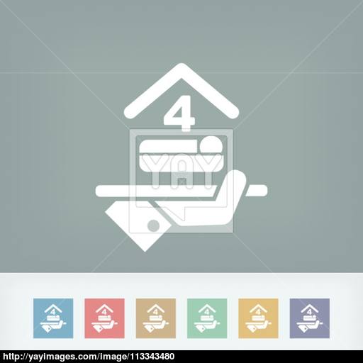 Hotel Icon Quadruple Bedroom Vector