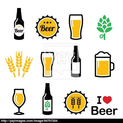 Beer Colorful Vector Icons Set