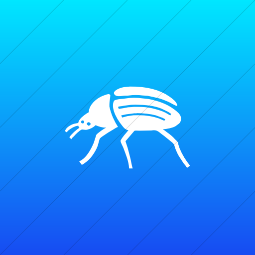 Flat Square White On Ios Blue Gradient Animals Beetle Icon