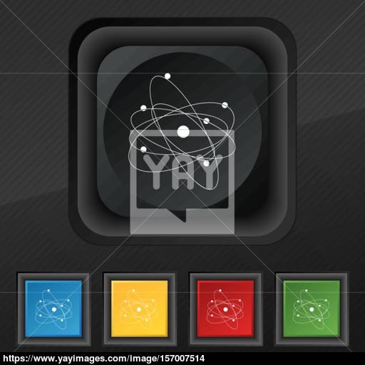 Physics, Atom, Big Bang Icon Symbol Set Of Five Colorful, Stylish