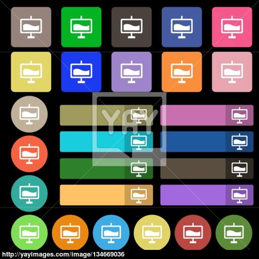 Presentation Billboard Icon Sign Set From Twenty Seven