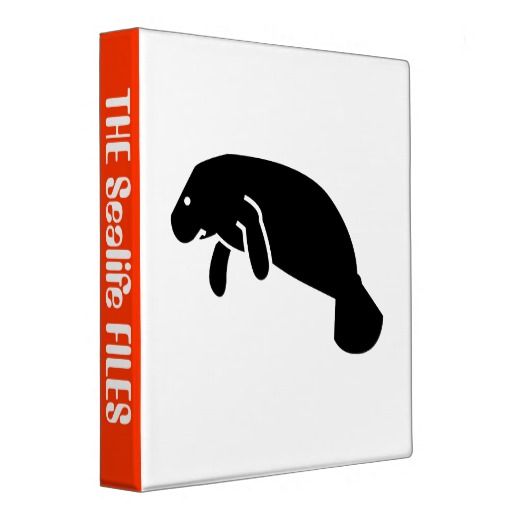 Black Manatee Icon,logo Graphic Silhouette Vinyl Binders