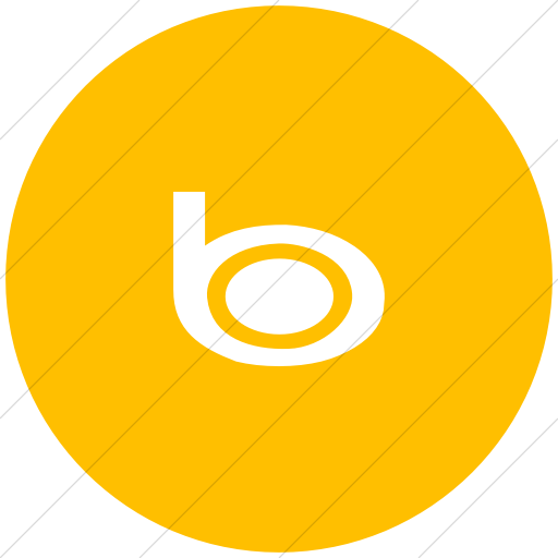 Flat Circle White On Yellow Foundation Social Bing Icon