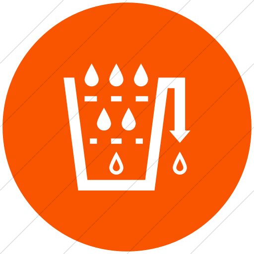 Flat Circle White On Orange Iconathon Bio Sand Filter Icon