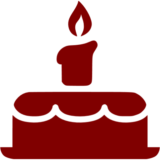 Maroon Birthday Cake Icon