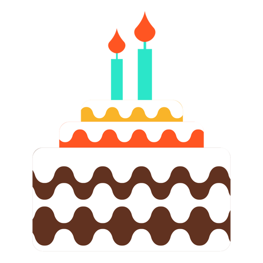 Two Candles Birthday Cake Icon