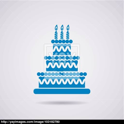 Vector Big Birthday Cake Icon Vector