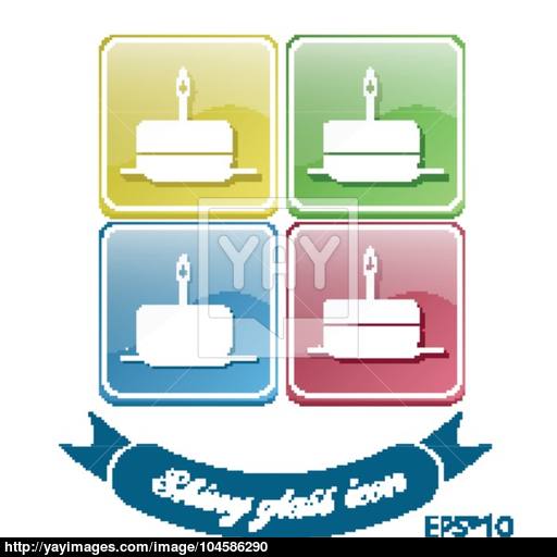 Icon Birthday Cake Symbol Of Cake Celebrating The Birthday