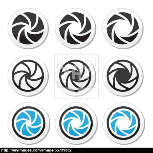 Camera Shutter Aperture Vector Icons Set Vector