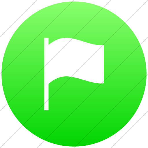 Flat Circle White On Ios Neon Green Gradient Classica