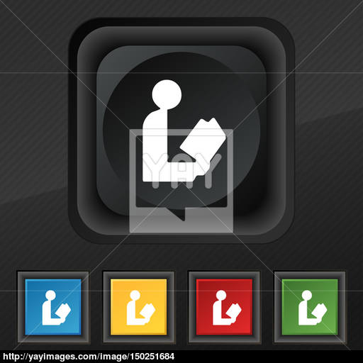 Read A Book Icon Symbol Set Of Five Colorful, Stylish Buttons