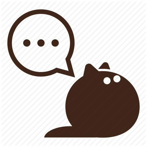 Black Cat, Bubble, Cartoon, Cat, Fluffy, Pet, Thinking Icon