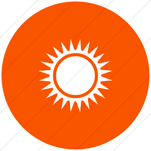 Flat Circle White On Orange Classica Black Sun