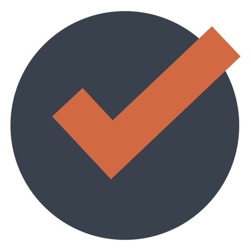 Orange Check In A Black Circle Icon