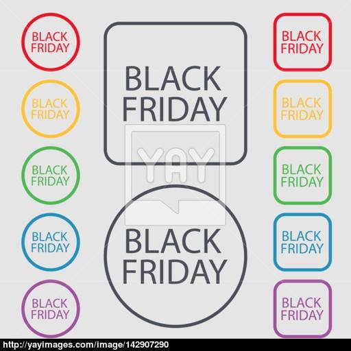 Black Friday Sign Icon Sale Symbol Special Offer Label Symbols