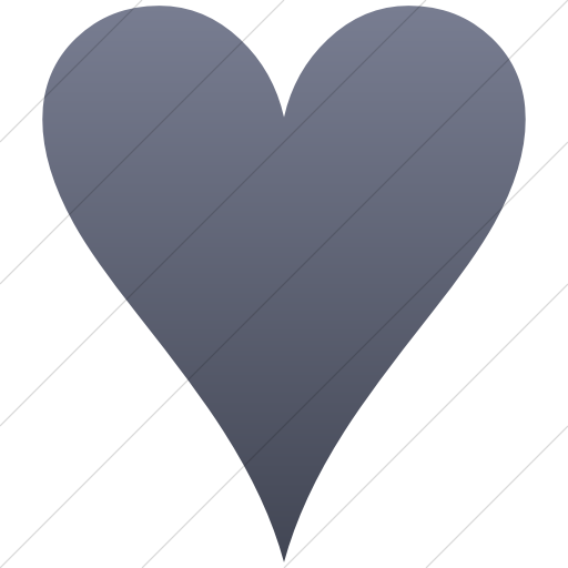 Simple Blue Gray Gradient Classica Black Heart Suit Icon