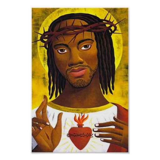 Black Jesus Portrait Poster Spiritual Shiz