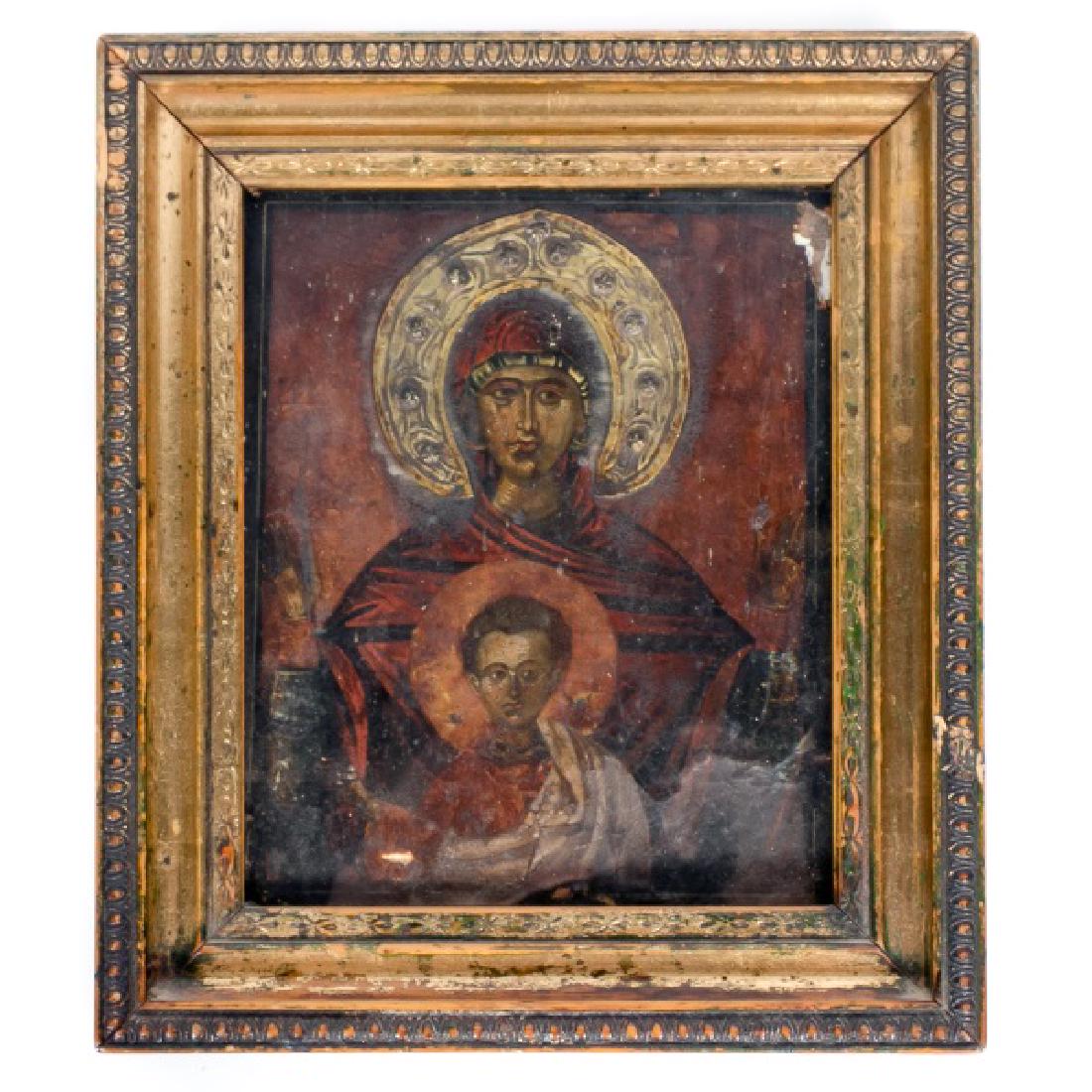 C Gilt Russian Orthodox Icon, Theotokos